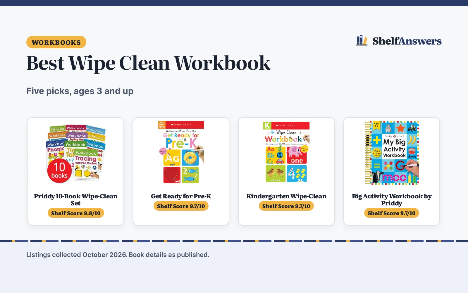 Best Wipe Clean Workbook (2026): 5 Picks Compared