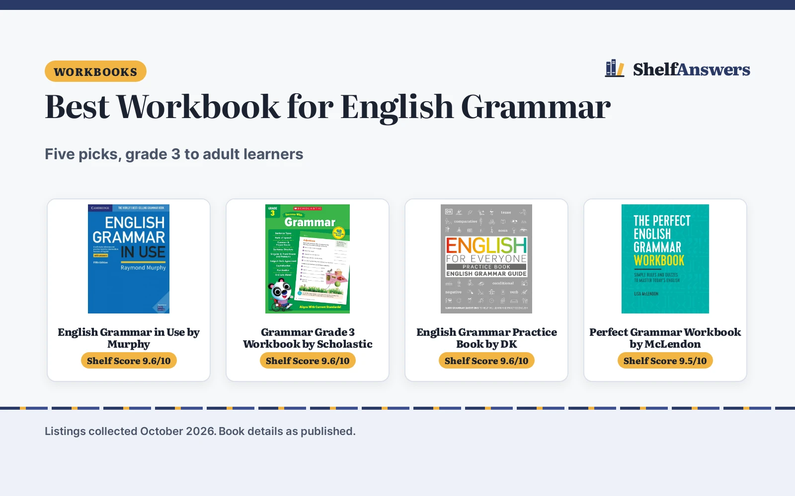 Best Workbook for English Grammar (2026): 5 Picks Compared