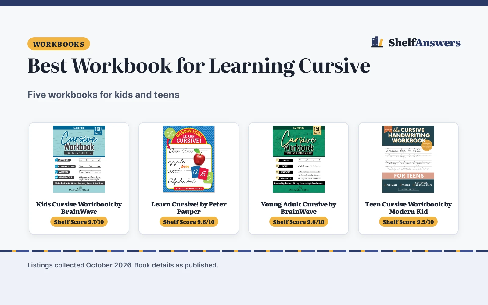 Best Workbook for Learning Cursive (2026): 5 Picks Compared