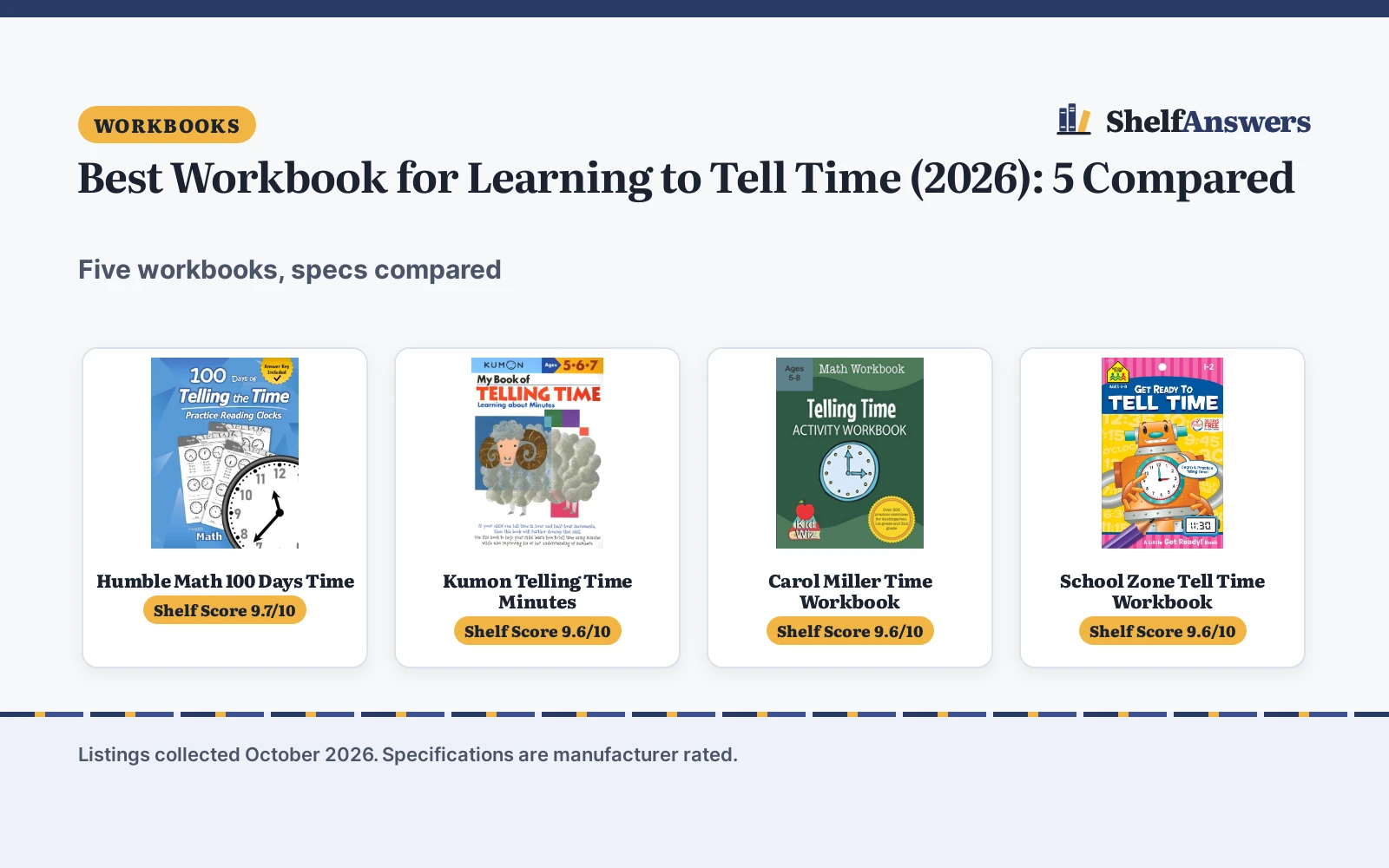 Best Workbook for Learning to Tell Time (2026): 5 Compared