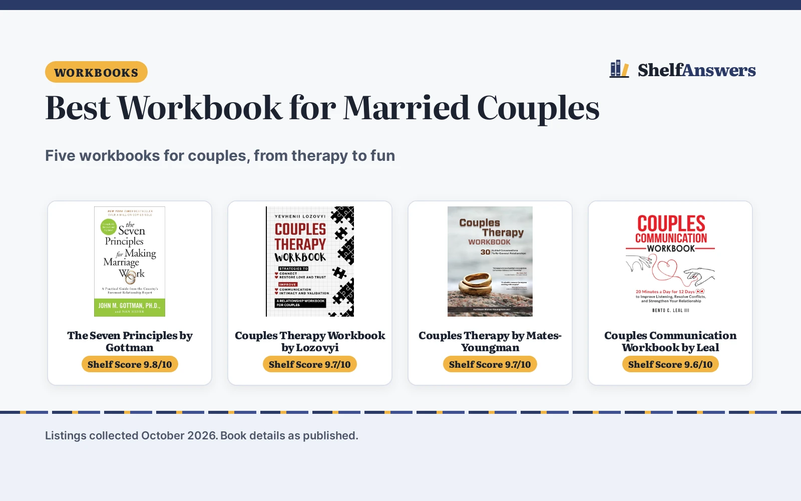 Best Workbook for Married Couples (2026): 5 Picks Compared