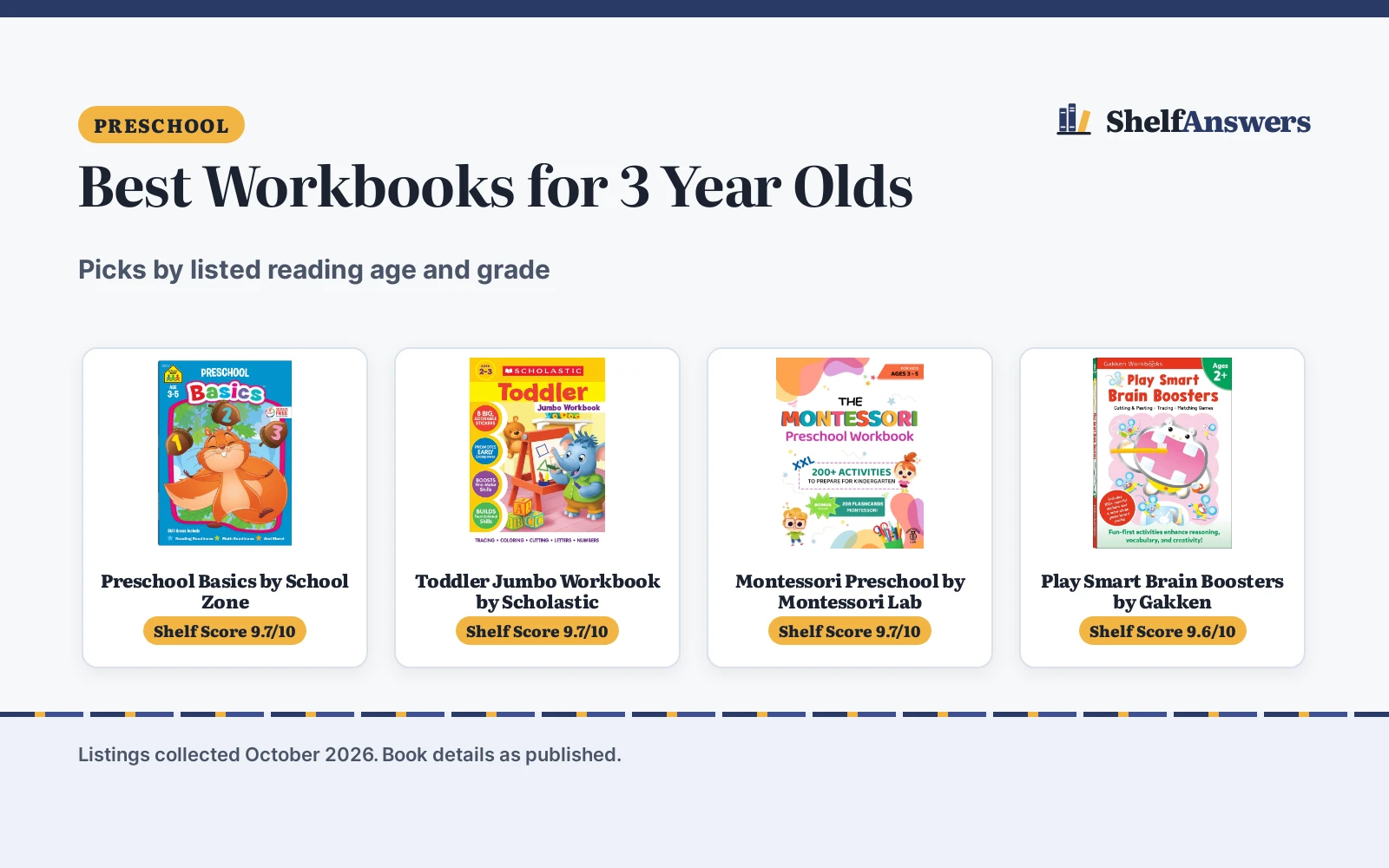 Best Workbooks for 3 Year Olds (2026): Picks Compared