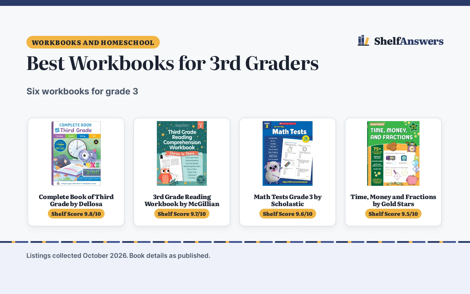 Best Workbooks for 3rd Graders (2026): 6 Picks Compared