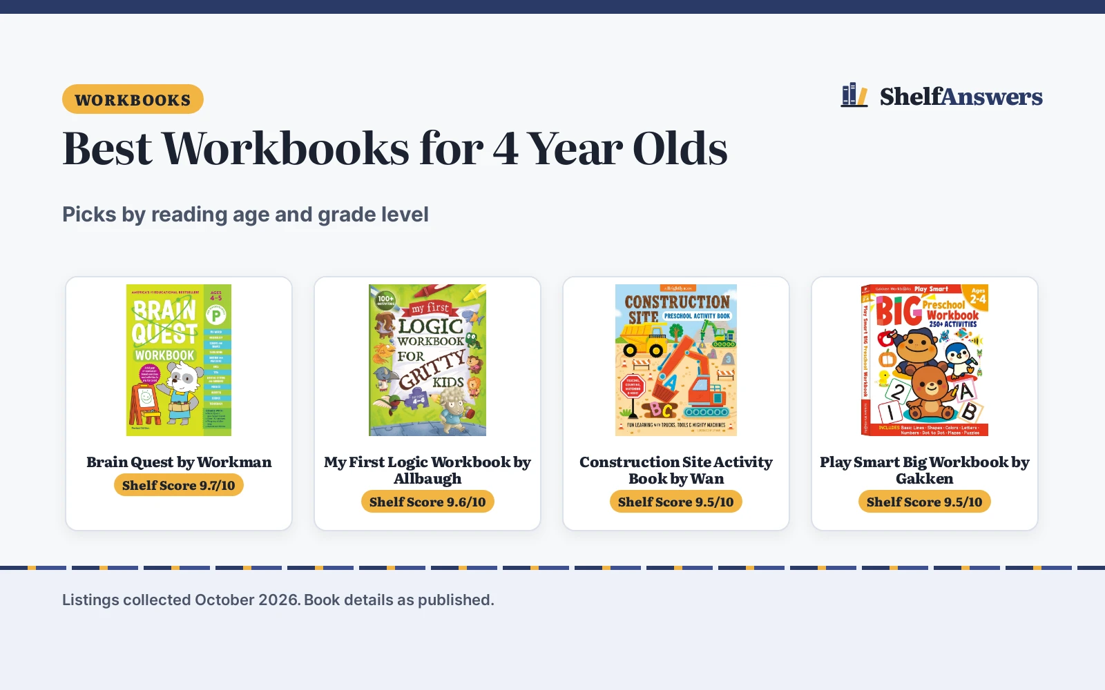 Best Workbooks for 4 Year Olds (2026): Picks Compared by Reading Age