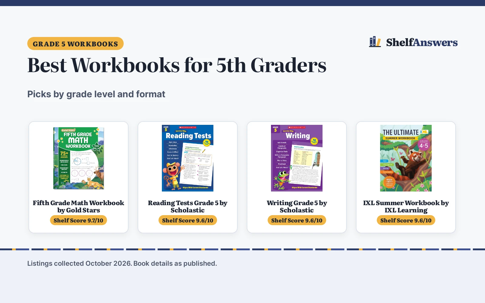 Best Workbooks for 5th Graders (2026): 5 Picks Compared
