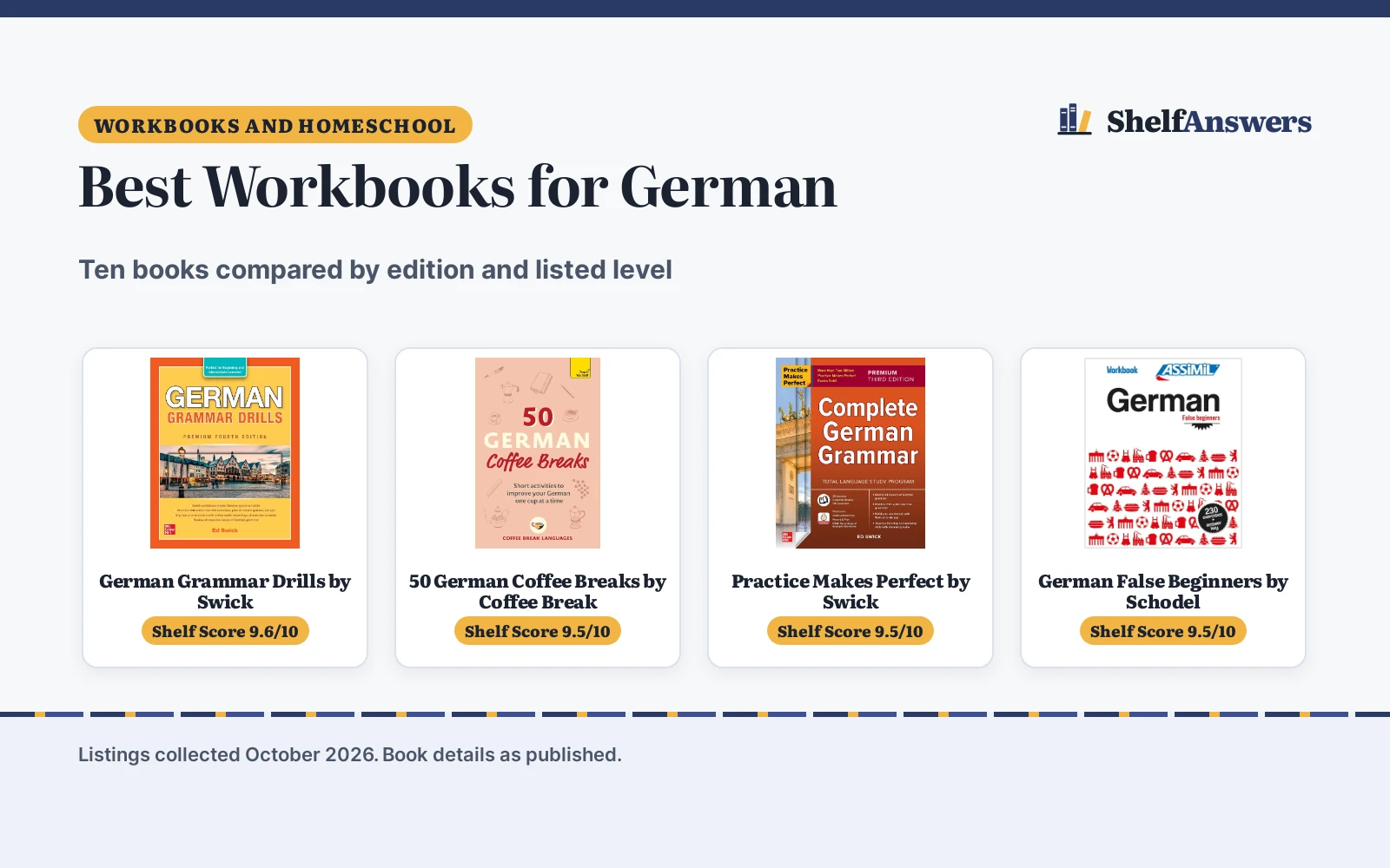 Best Workbooks for German (2026): 10 Books Compared