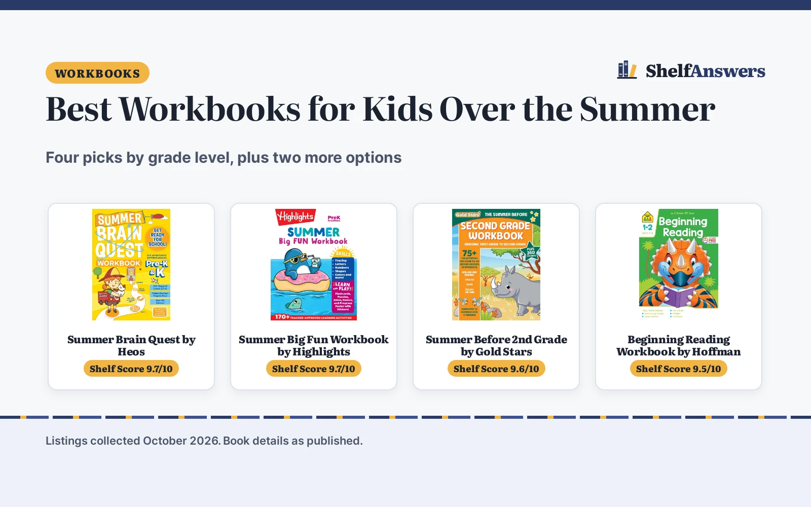 Best Workbooks for Kids Over the Summer (2026)