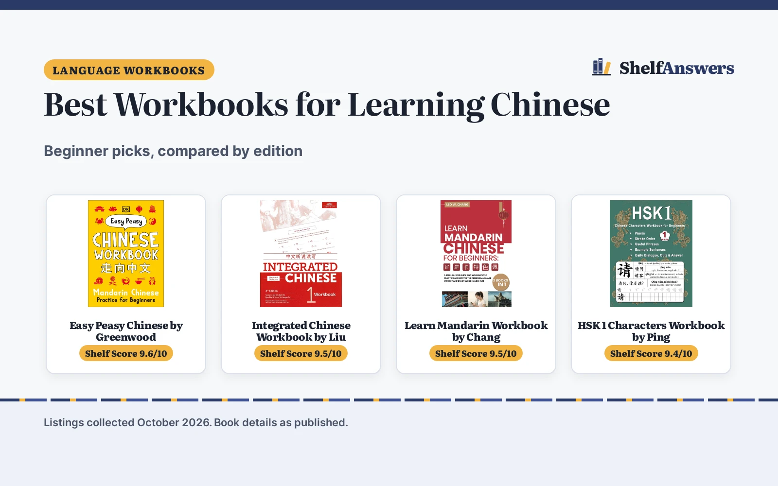 Best Workbooks for Learning Chinese (2026): 5 Picks Compared