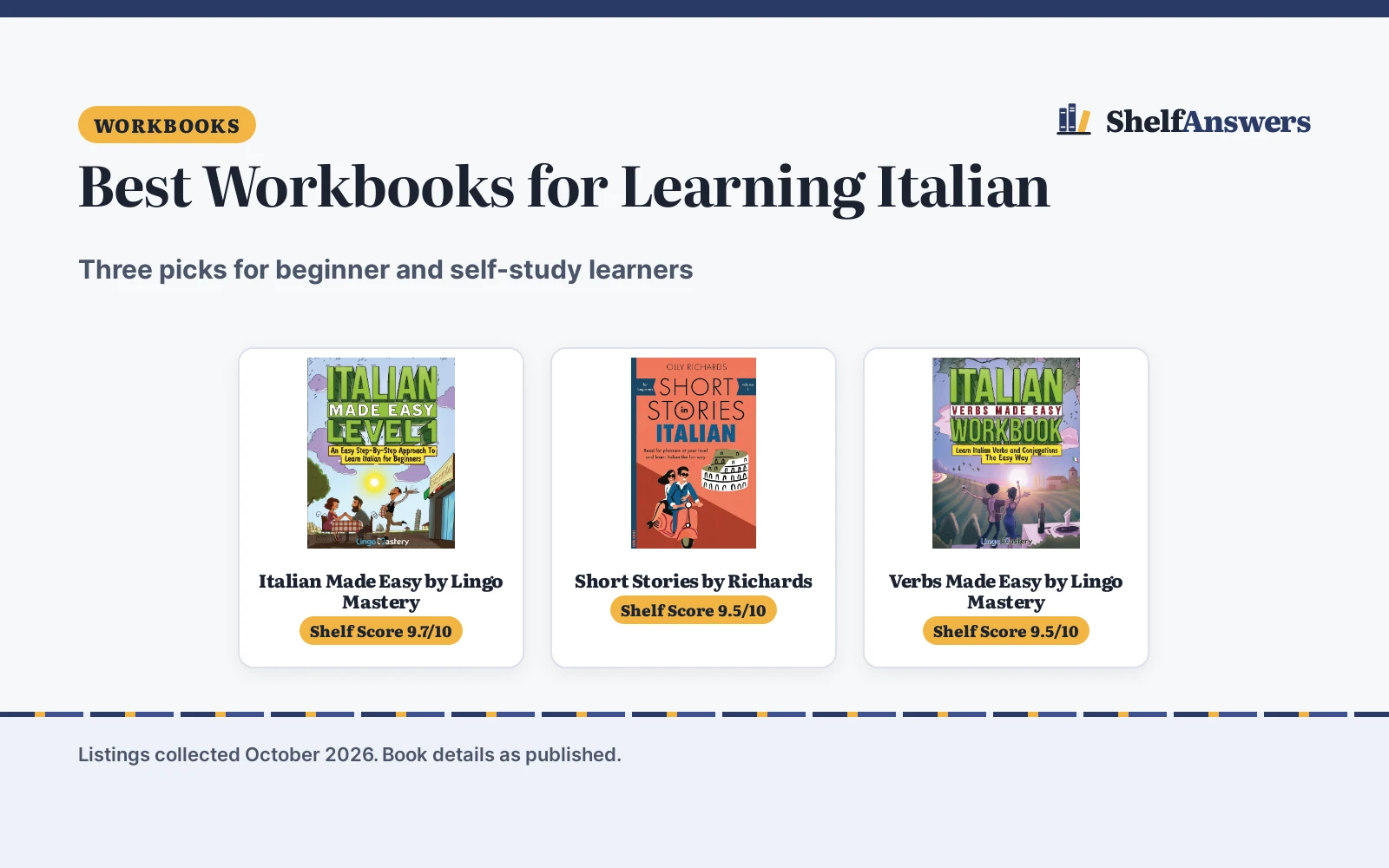 Best Workbooks for Learning Italian (2026): 3 Picks Compared