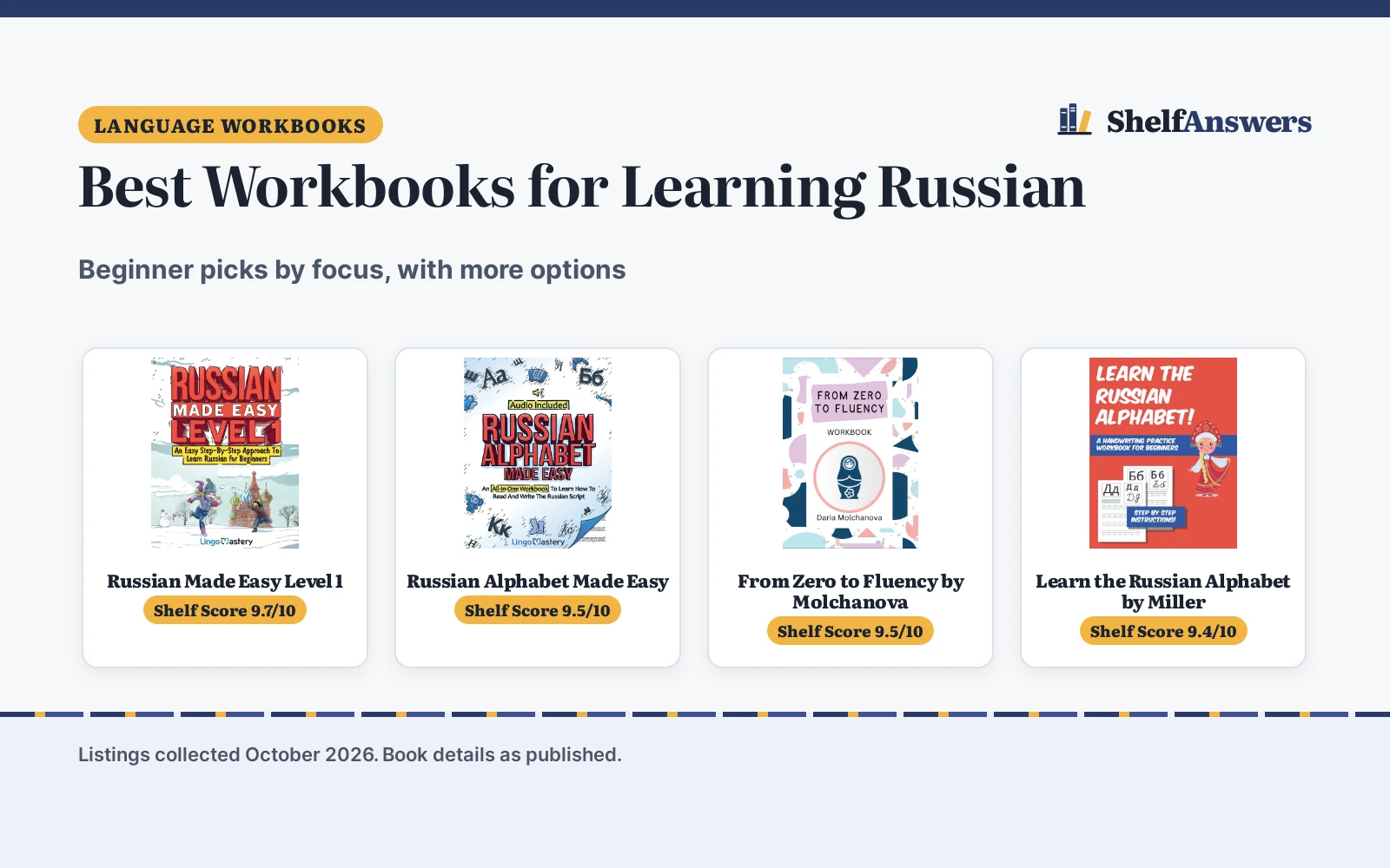 Best Workbooks for Learning Russian (2026): 4 Picks Compared