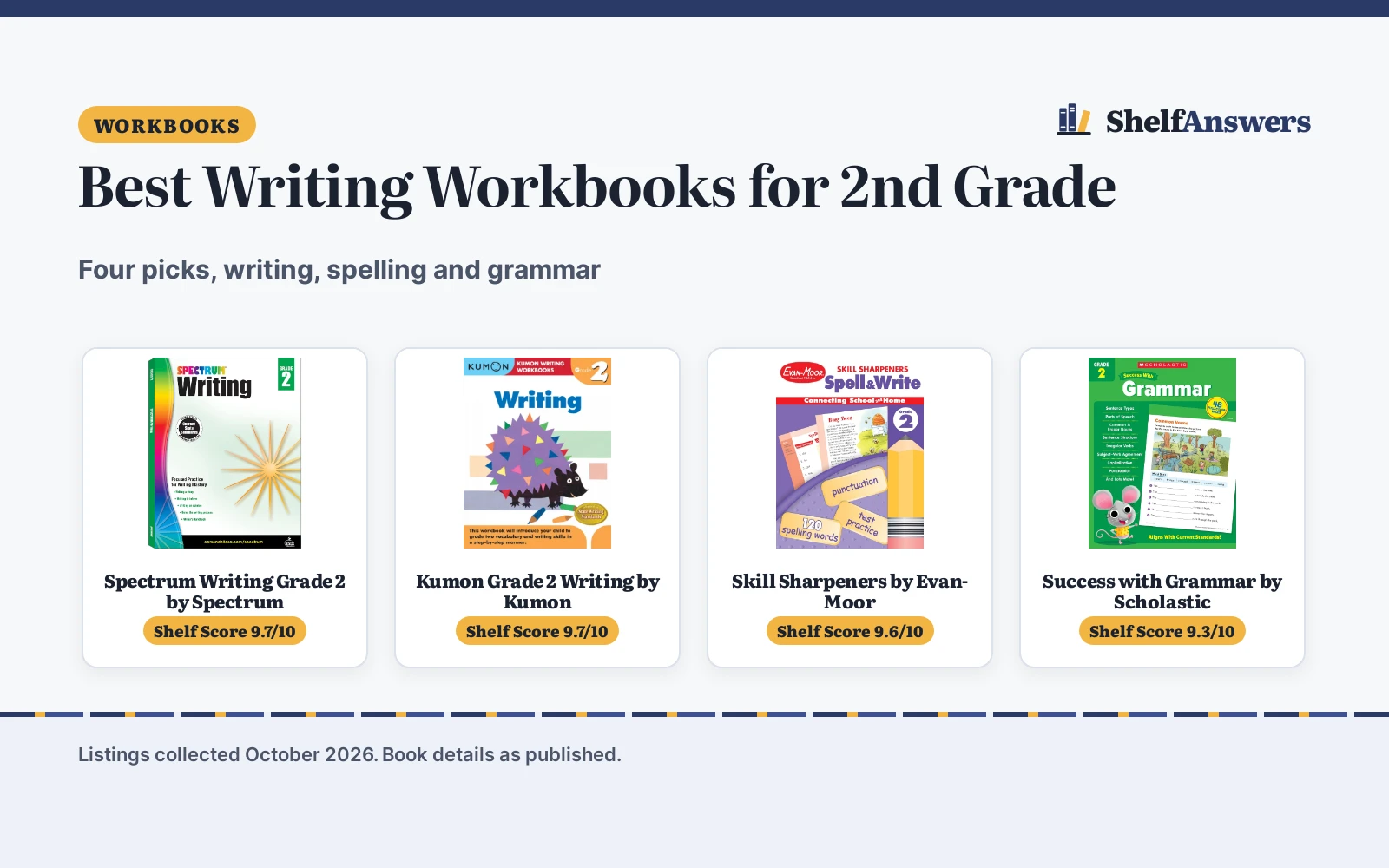 Best Writing Workbooks for 2nd Grade (2026): 4 Picks Compared