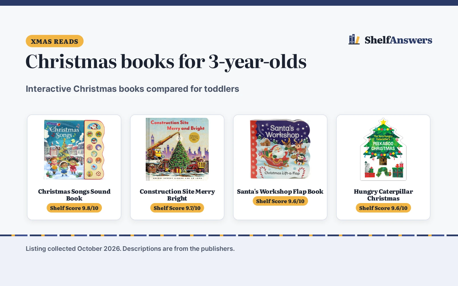 Best Xmas Books for 3 Year Olds (2026): 5 Picks Compared